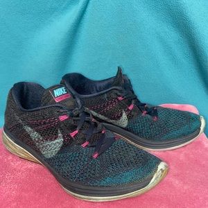 Ladies Nike Blue Mesh Flyknit Lunar 3 size 8.5